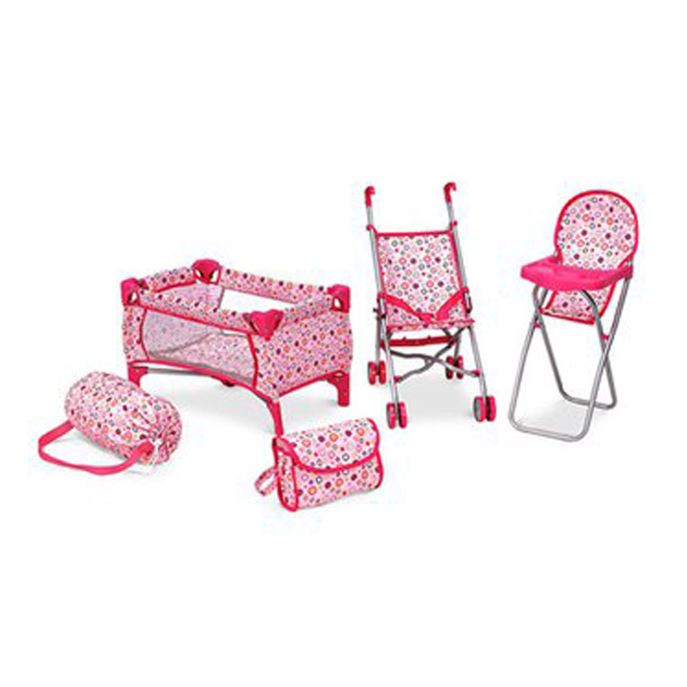 set coche muñeca cuna y silla nido